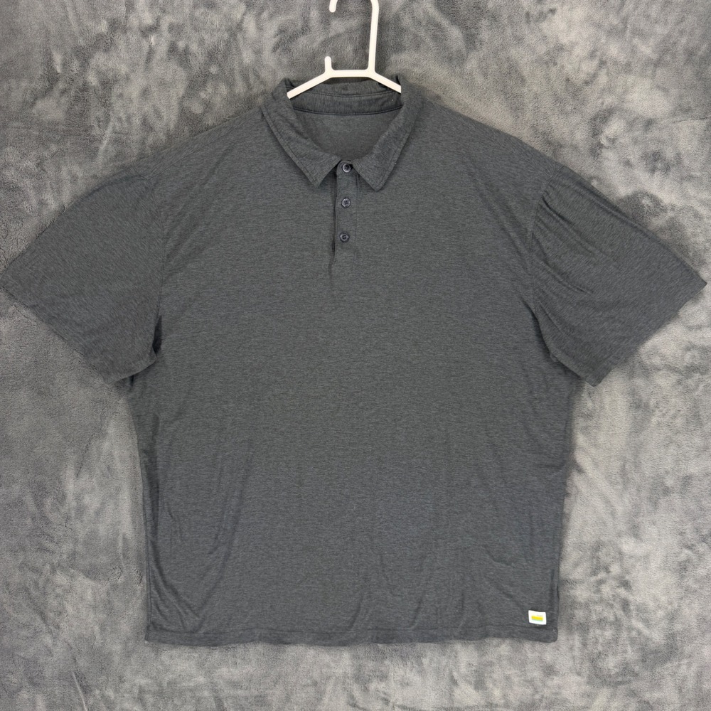 Vuori‎ Strato Tech Polo Mens Charcoal Heather Short Sleeve Performance Shirt XL